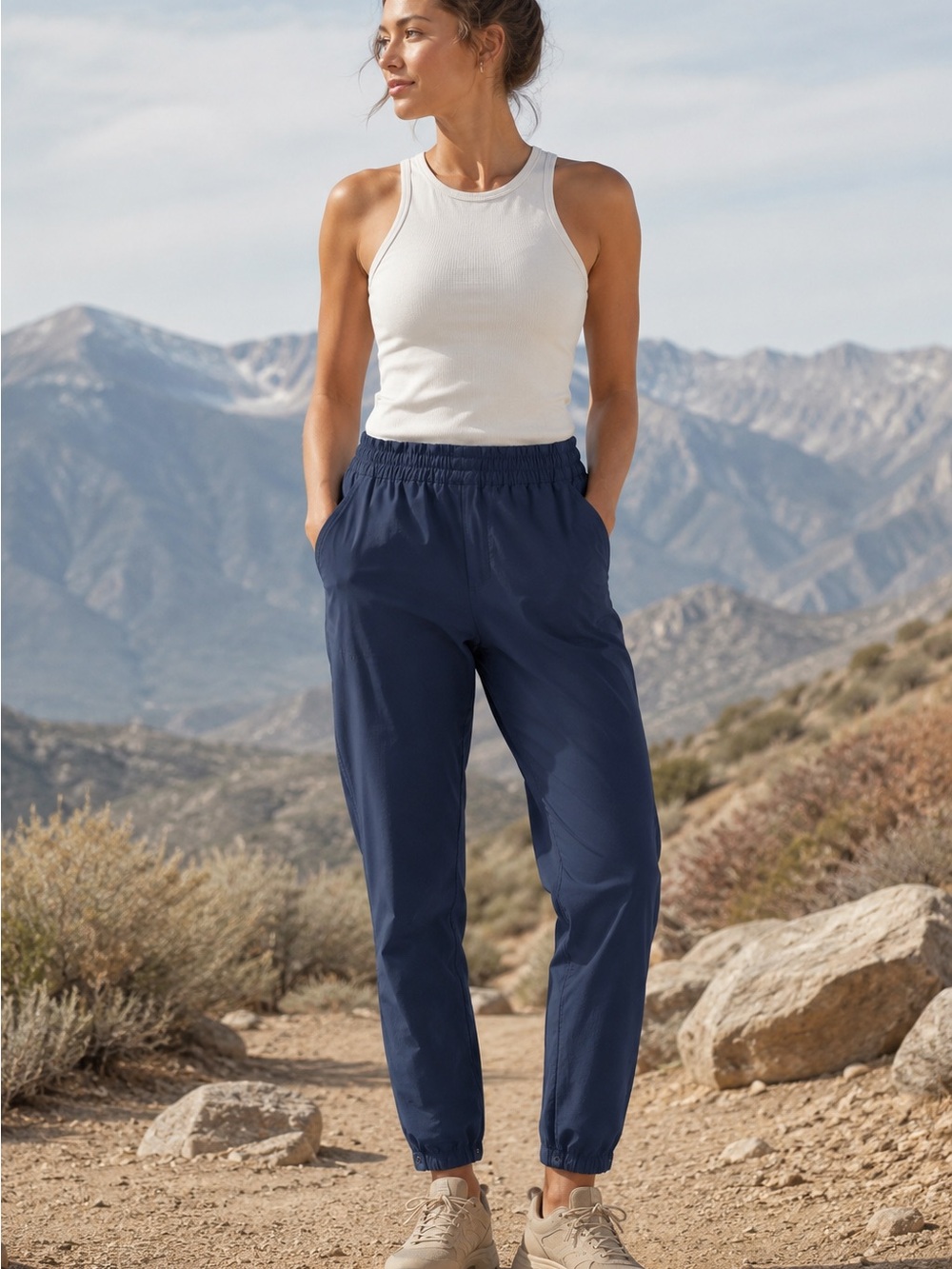 prAna Women's Medium Navy Blue Wonderland Rocks Pant High Rise